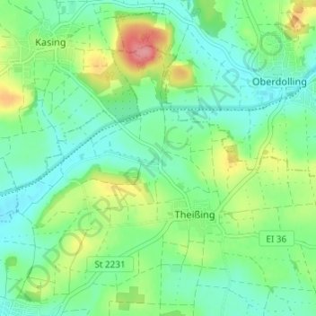 Carte topographique Tholbath, altitude, relief