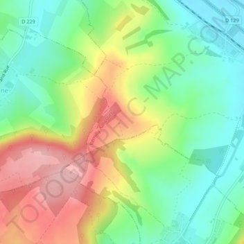 Carte topographique Les Sarthes, altitude, relief