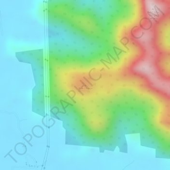 Carte topographique Bukit Naga, altitude, relief