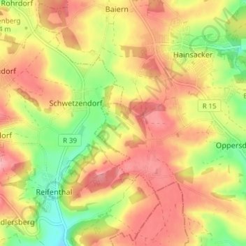 Carte topographique Altenried, altitude, relief