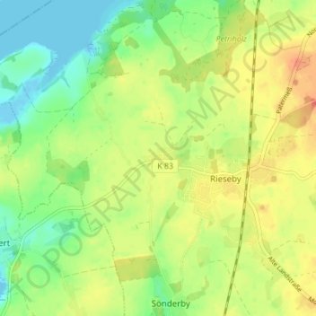 Carte topographique Norby, altitude, relief