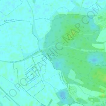 Carte topographique Klusberge, altitude, relief