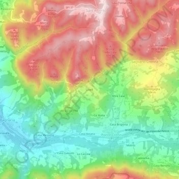 Carte topographique Livelli, altitude, relief