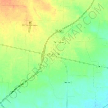 Carte topographique Randolph, altitude, relief