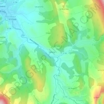Carte topographique Sibourgs, altitude, relief