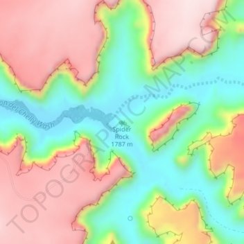 Carte topographique Spider Rock, altitude, relief