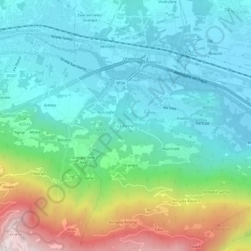 Carte topographique La Balma, altitude, relief