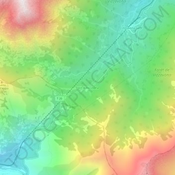 Carte topographique Foce di Vizzavona, altitude, relief