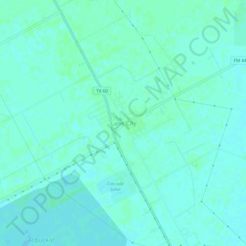 Carte topographique Lane City, altitude, relief