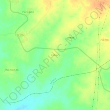 Carte topographique Kebad, altitude, relief