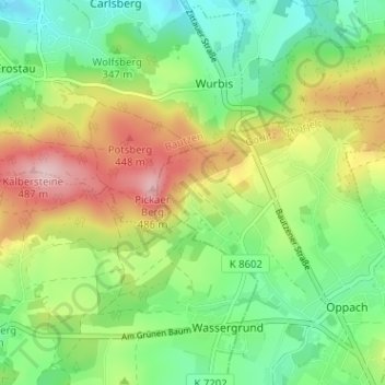 Carte topographique Picka, altitude, relief