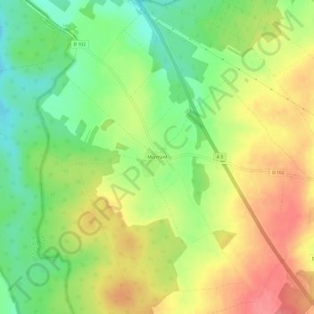 Carte topographique Mormant, altitude, relief