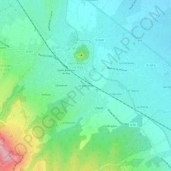 Carte topographique Le Bourgeat, altitude, relief