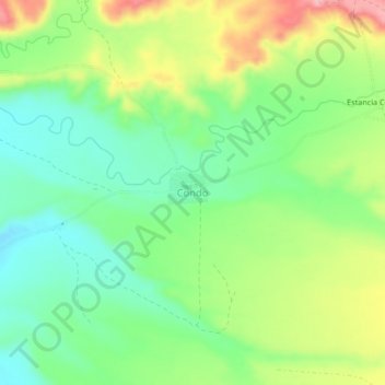 Carte topographique Condo, altitude, relief