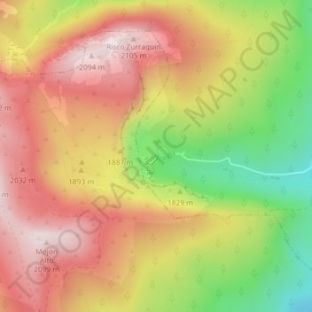 Carte topographique Laguna Negra, altitude, relief