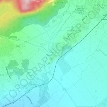 Carte topographique Castello di Aviano, altitude, relief