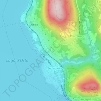 Carte topographique Martella, altitude, relief