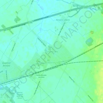 Carte topographique Sainte-Rosalie, altitude, relief