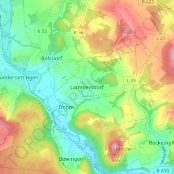 Carte topographique Lammersdorf, altitude, relief