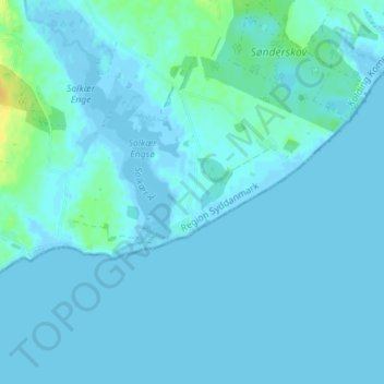 Carte topographique Skibelund, altitude, relief