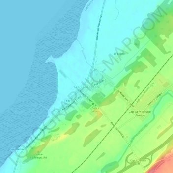 Carte topographique Cap-Saint-Ignace, altitude, relief