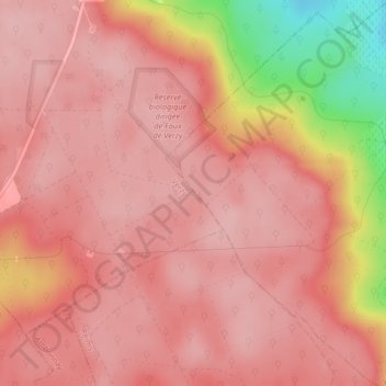 Carte topographique Fau de Trépail, altitude, relief