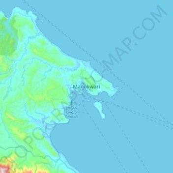 Carte topographique Manokwari, altitude, relief
