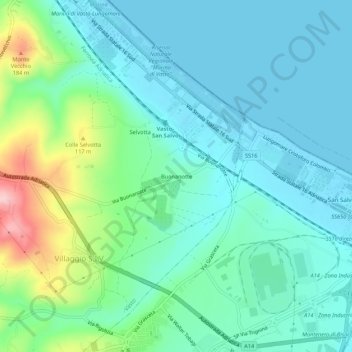 Carte topographique Buonanotte, altitude, relief