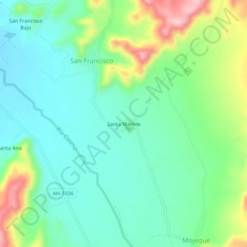 Carte topographique Santa Matilde, altitude, relief