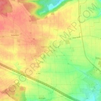 Carte topographique Tomerdingen, altitude, relief