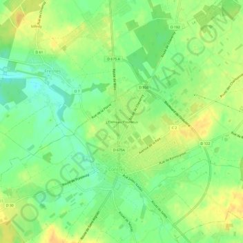 Carte topographique L'Ormeau Pouilleux, altitude, relief