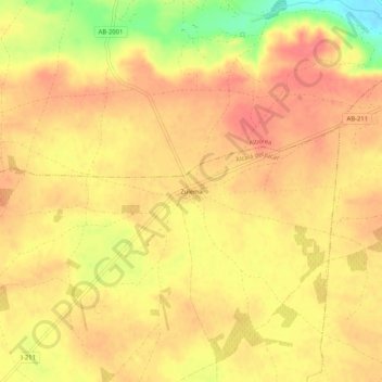 Carte topographique Zulema, altitude, relief