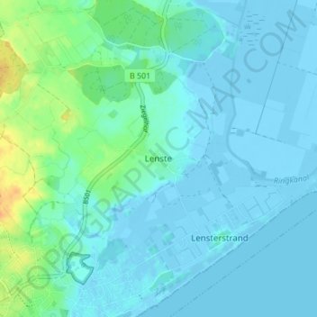 Carte topographique Lenste, altitude, relief