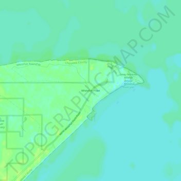 Carte topographique Whitefish Point, altitude, relief
