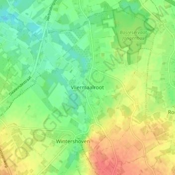 Carte topographique Vliermaalroot, altitude, relief