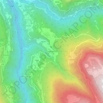 Carte topographique Boccaldo, altitude, relief
