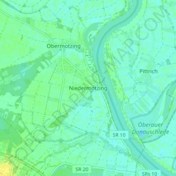Carte topographique Niedermotzing, altitude, relief