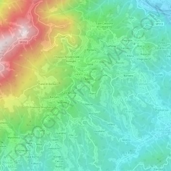 Carte topographique Ronco, altitude, relief