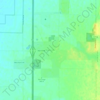 Carte topographique Bancroft, altitude, relief