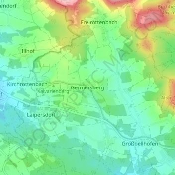 Carte topographique Germersberg, altitude, relief