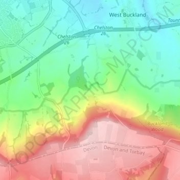 Carte topographique Blackmoor, altitude, relief