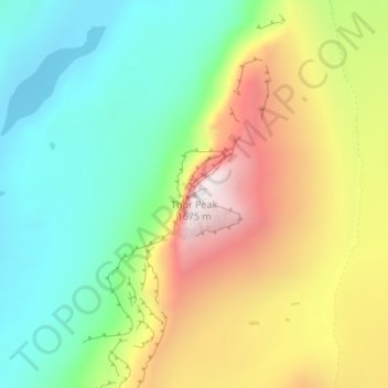 Carte topographique Thor Peak, altitude, relief