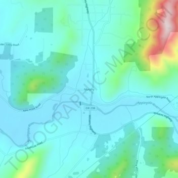 Carte topographique Murphy, altitude, relief