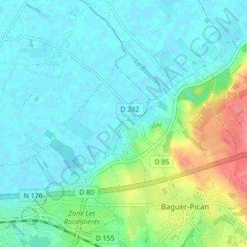 Carte topographique La Basse Roche, altitude, relief
