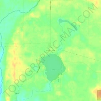 Carte topographique Pike Lake, altitude, relief