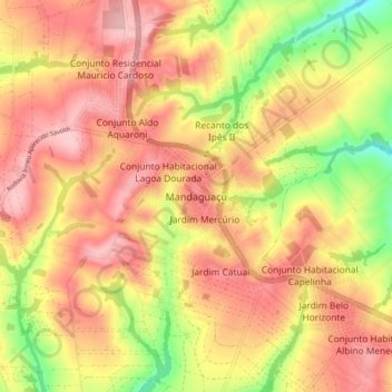 Carte topographique Mandaguaçu, altitude, relief