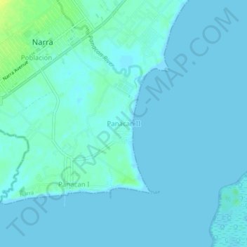 Carte topographique Panacan II, altitude, relief