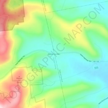 Carte topographique Weber Corners, altitude, relief