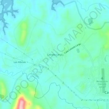 Carte topographique Calzada Larga, altitude, relief