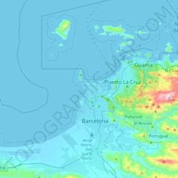 Carte topographique Lechería, altitude, relief